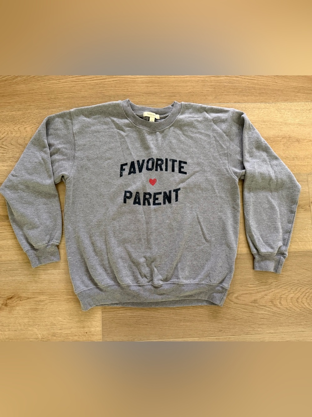 Favorite Daughter Favorite Parent Graphic Crewneck Sweatshirt Gray S